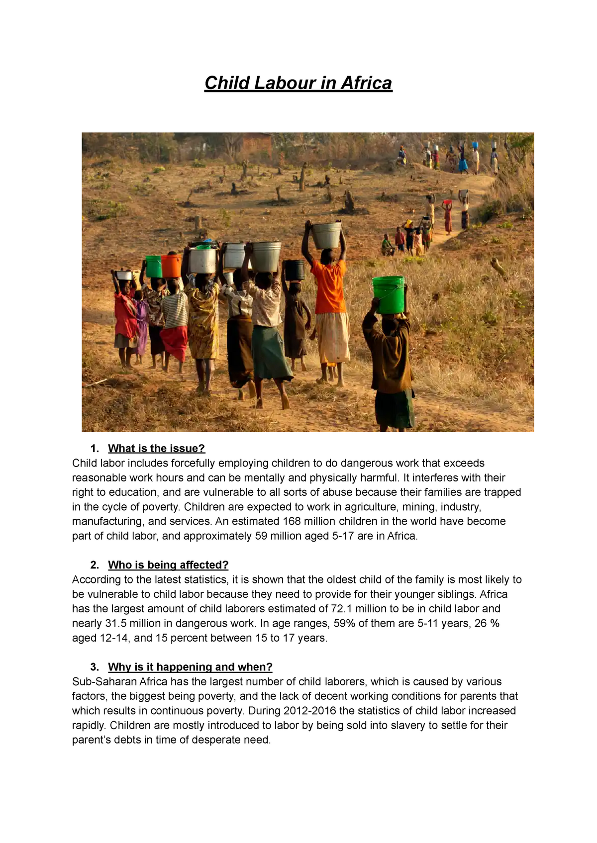 case study on child labour in africa