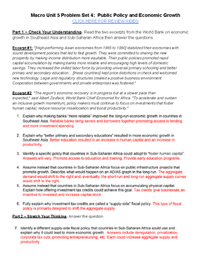 01. KEY Macro Unit 5 Problem Set 1 - Macro Unit 5 Problem Set 1: Fiscal ...