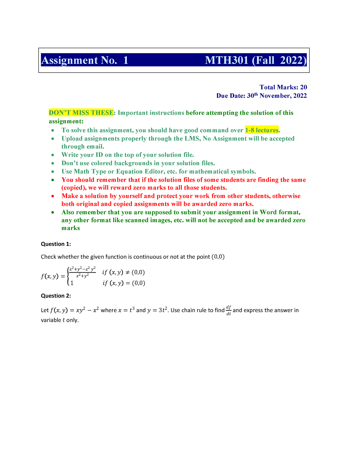 math 302 assignment 1 2022