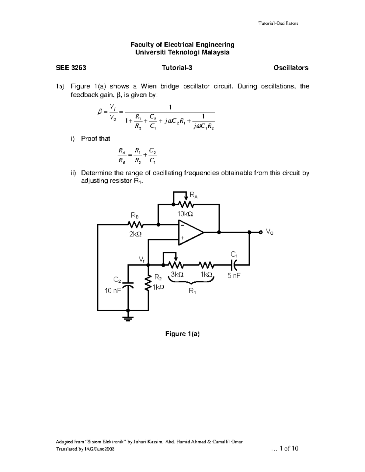 Tutorial 3 Oscillator (Electronic System) TutorialOscillators