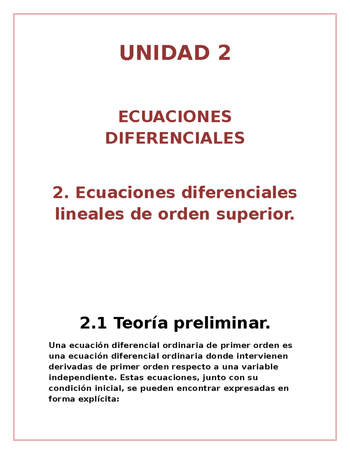 Unidad 2 Ecuaciones Diferenciales Lineales De Orden Superior Unidad 2 Ecuaciones 1207