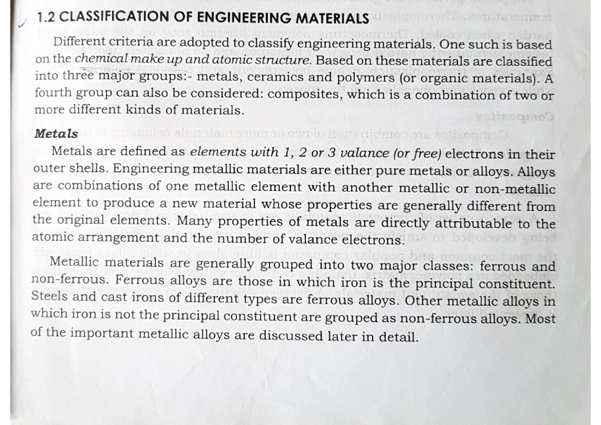 Classification of engineering materials - Engineering Mechanics - Studocu