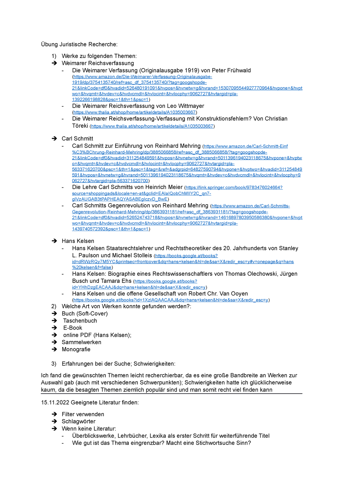 Übung Juristische Recherche Mitschrift - Übung Juristische Recherche: 1 ...