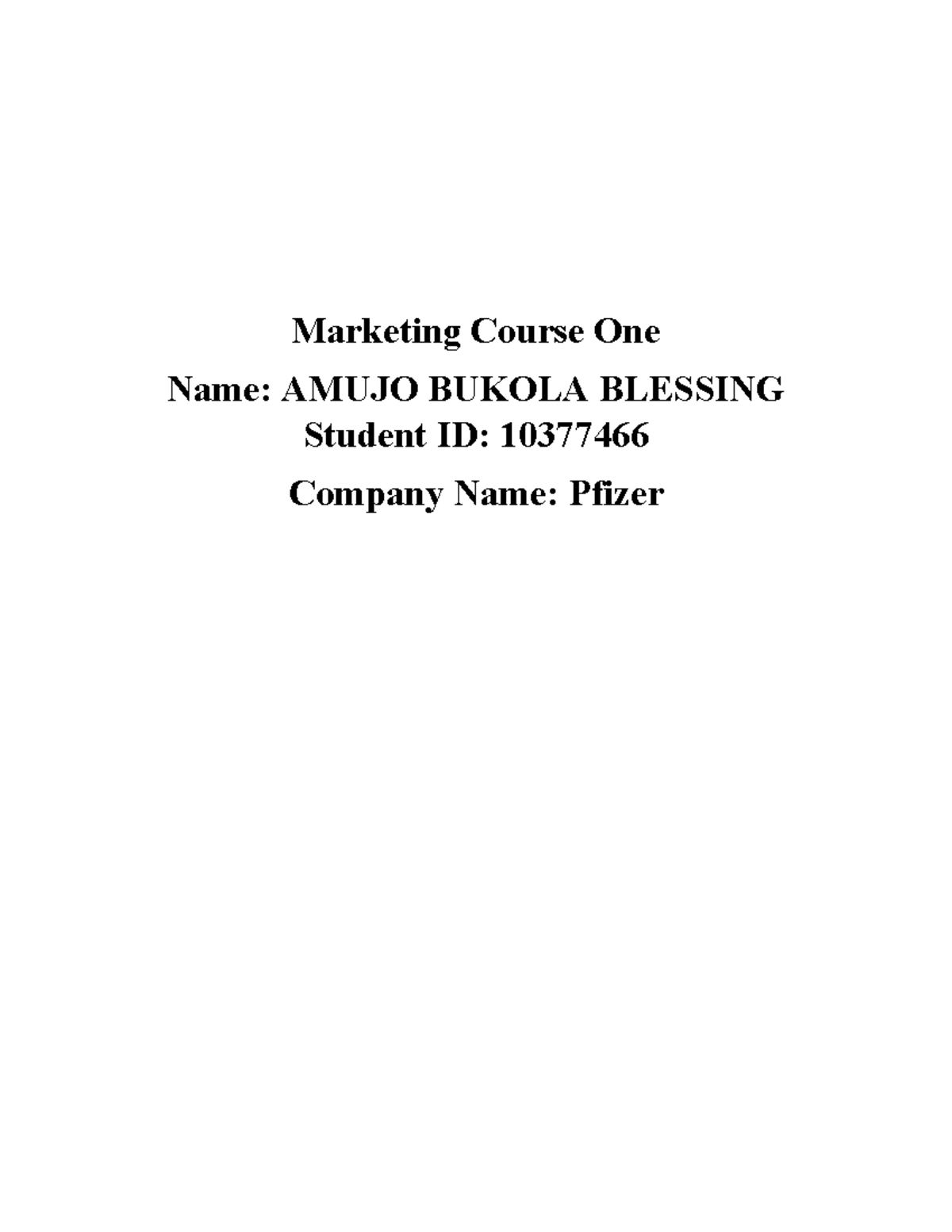 Today Cw1 B Ukola Amujo 10377466 Marketing Report - Marketing Course ...