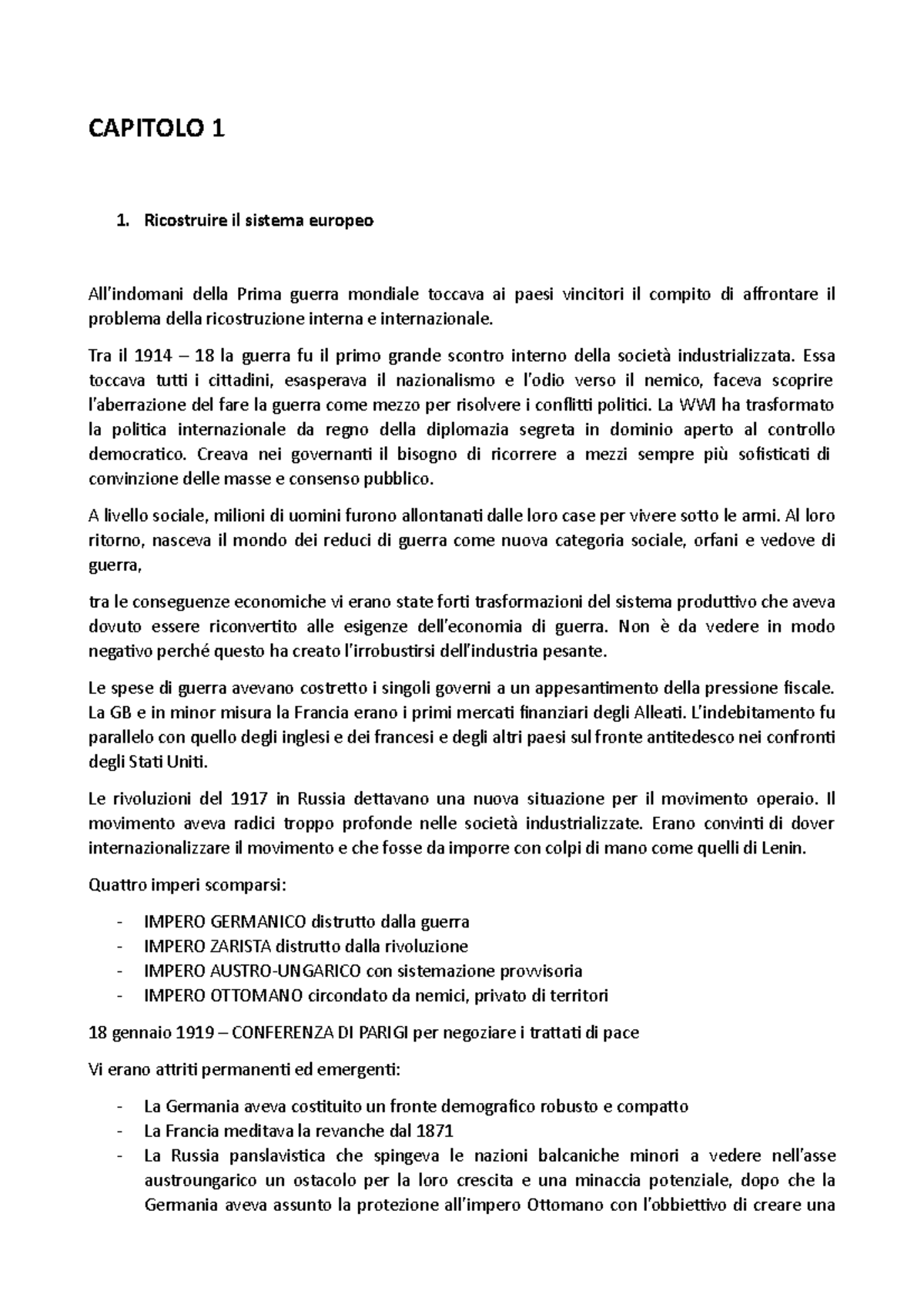 SDRI - Riassunto Storia Delle Relazioni Internazionali Ennio Di Nolfo ...