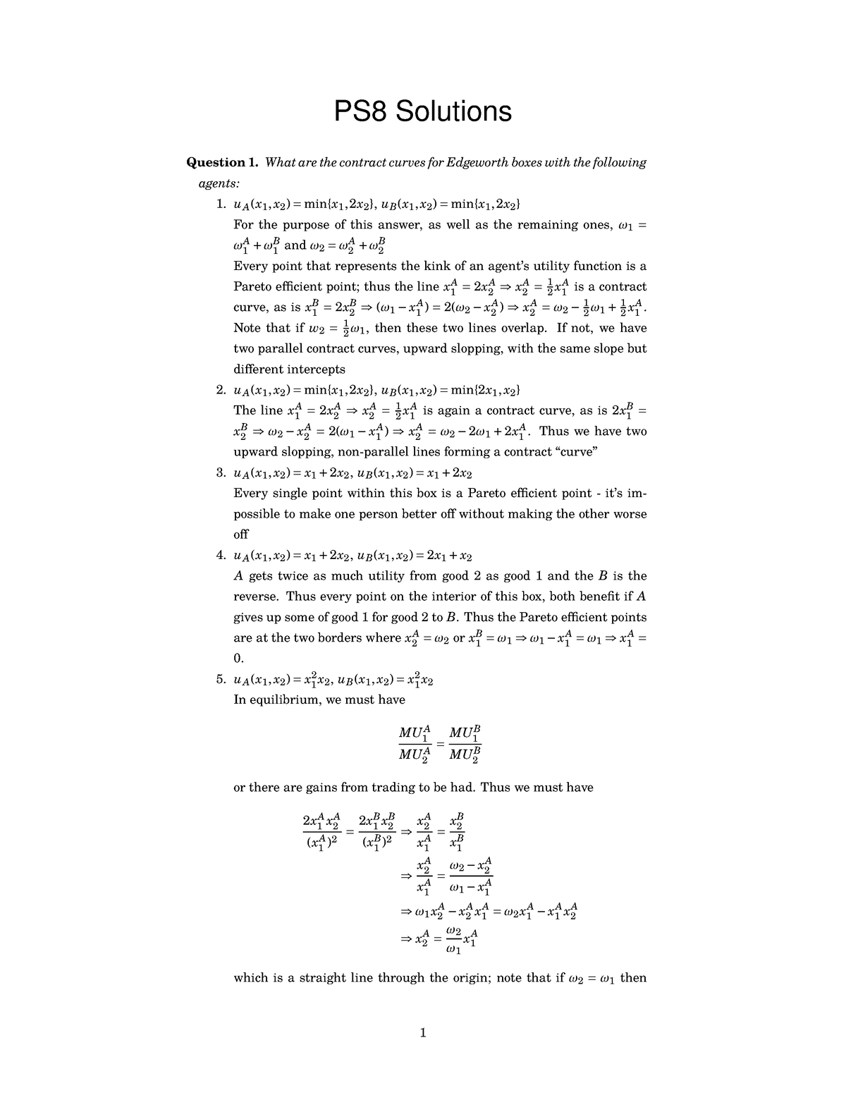 PS8 Solutions Prof. Kumar PS8 Solutions Question 1. What are the
