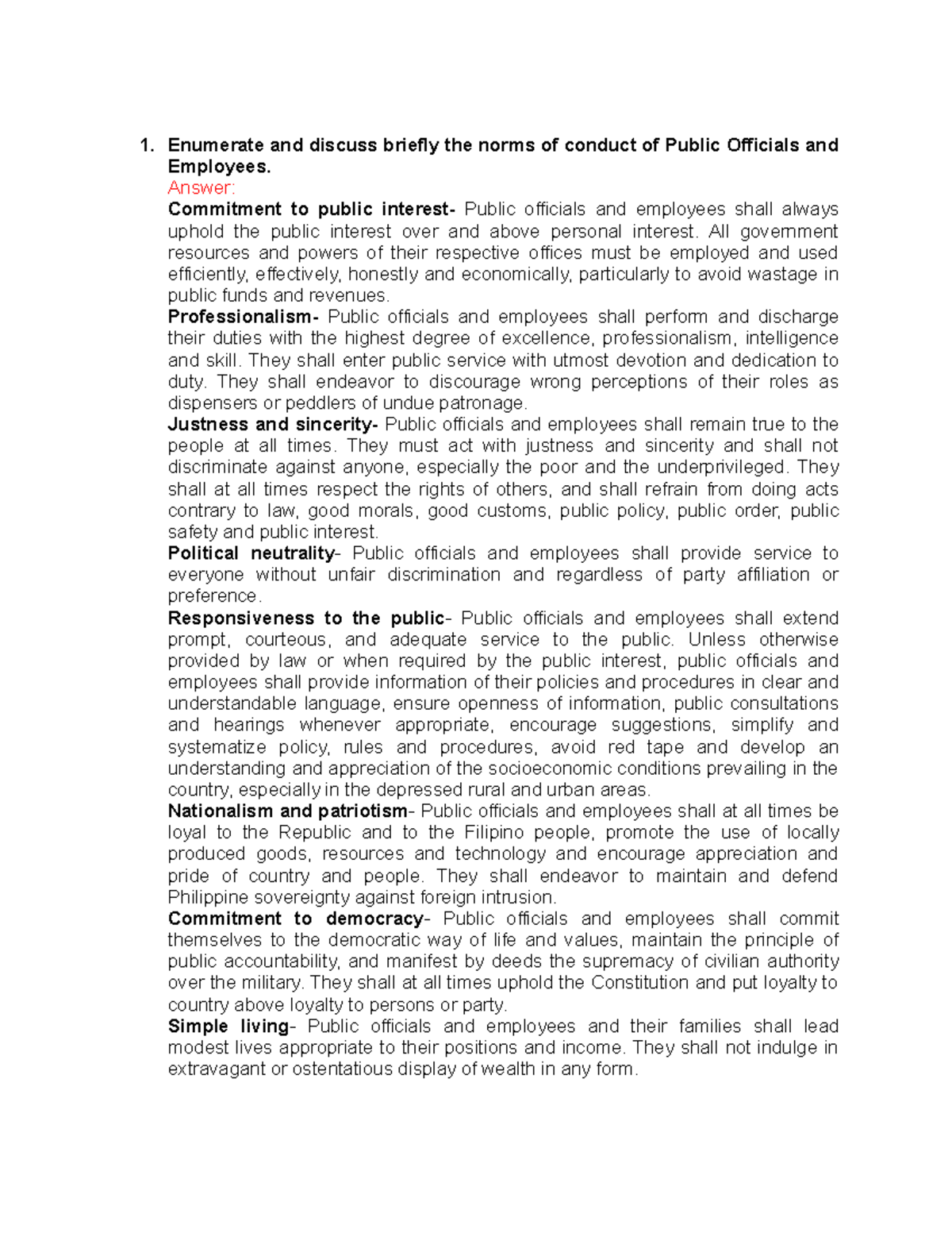 7th activity on CS 104 cs 104 Enumerate and discuss briefly the