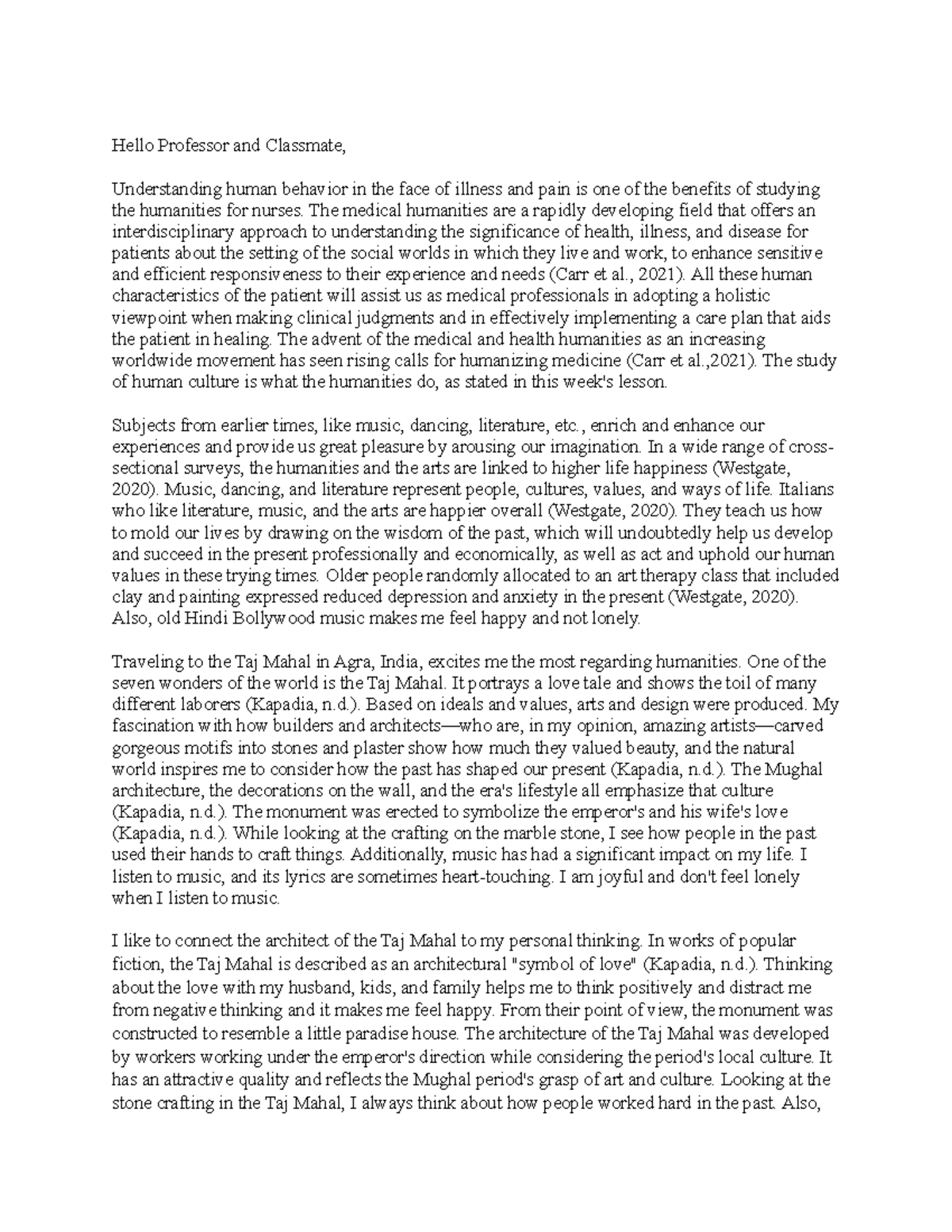 Week 1 Discussion - notes - Hello Professor and Classmate ...