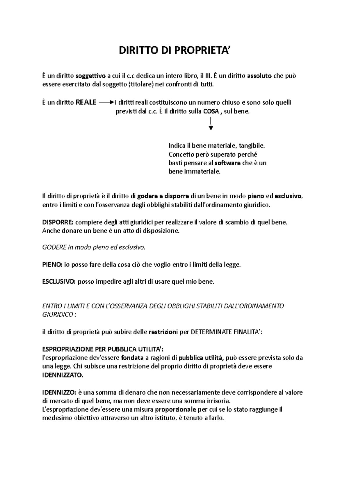 Diritto di proprietà DIRITTO DI PROPRIETA’ È un diritto soggettivo a cui il c dedica un intero Diritto di proprietà DIRITTO DI PROPRIETA’ È un diritto soggettivo a cui il c dedica un intero