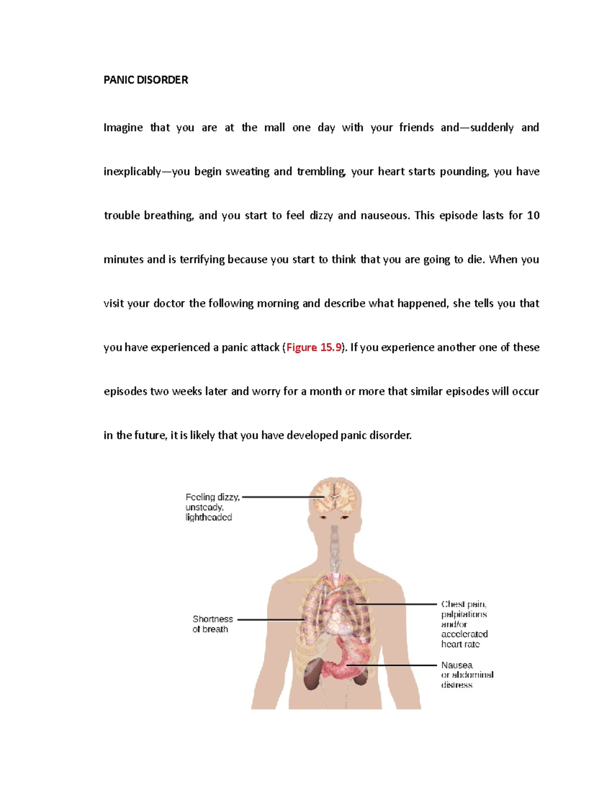 Panic Disorder - Lecture Notes - PANIC DISORDER Imagine that you are at ...