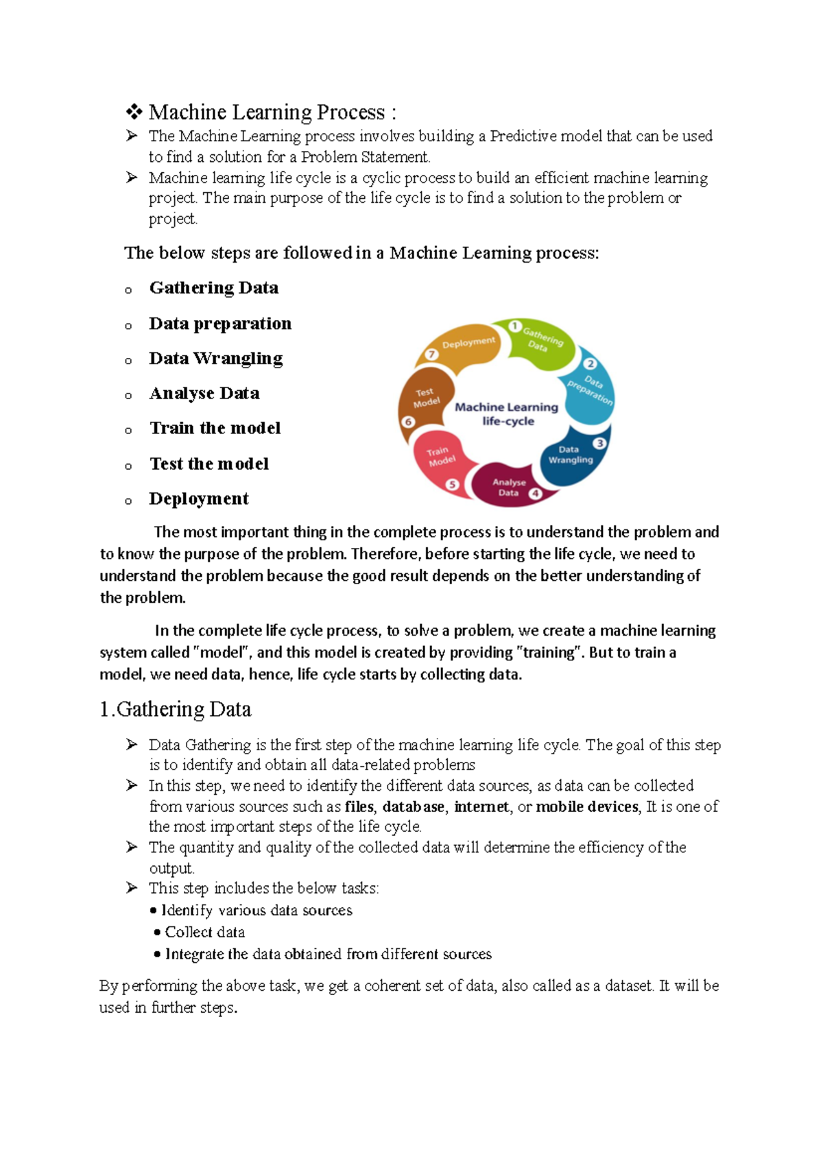 Machine Learning Process 4 - Machine learning life cycle is a cyclic ...