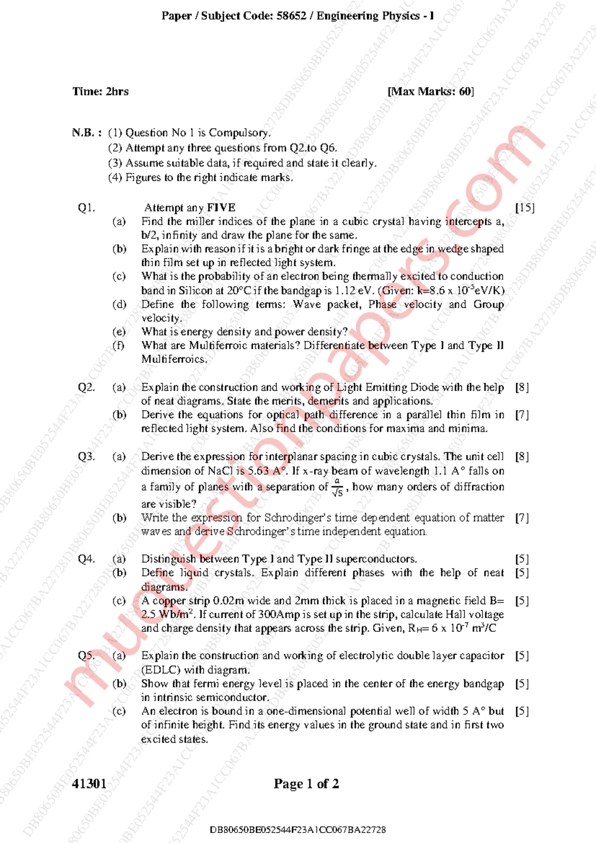 Be first-year-engineering semester-1 2023 december engineering-physics ...