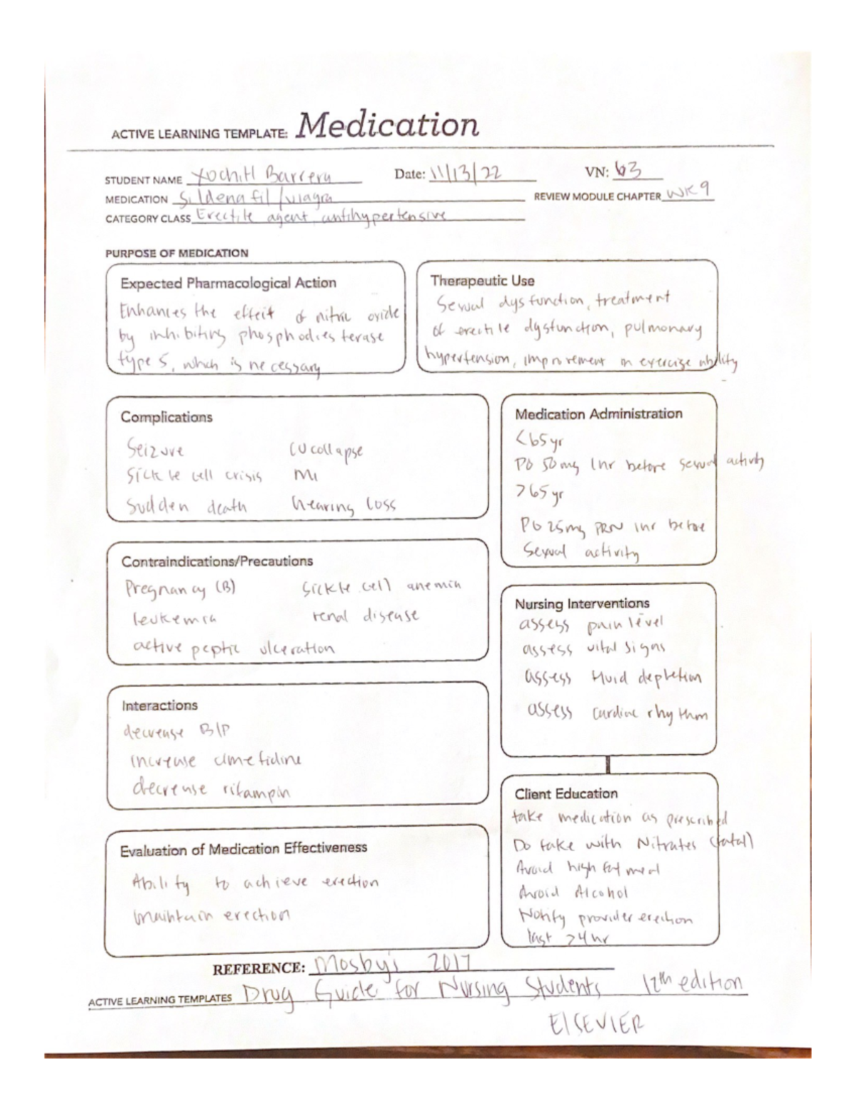 Week 9 - Medication cards - lvn 64 - Studocu