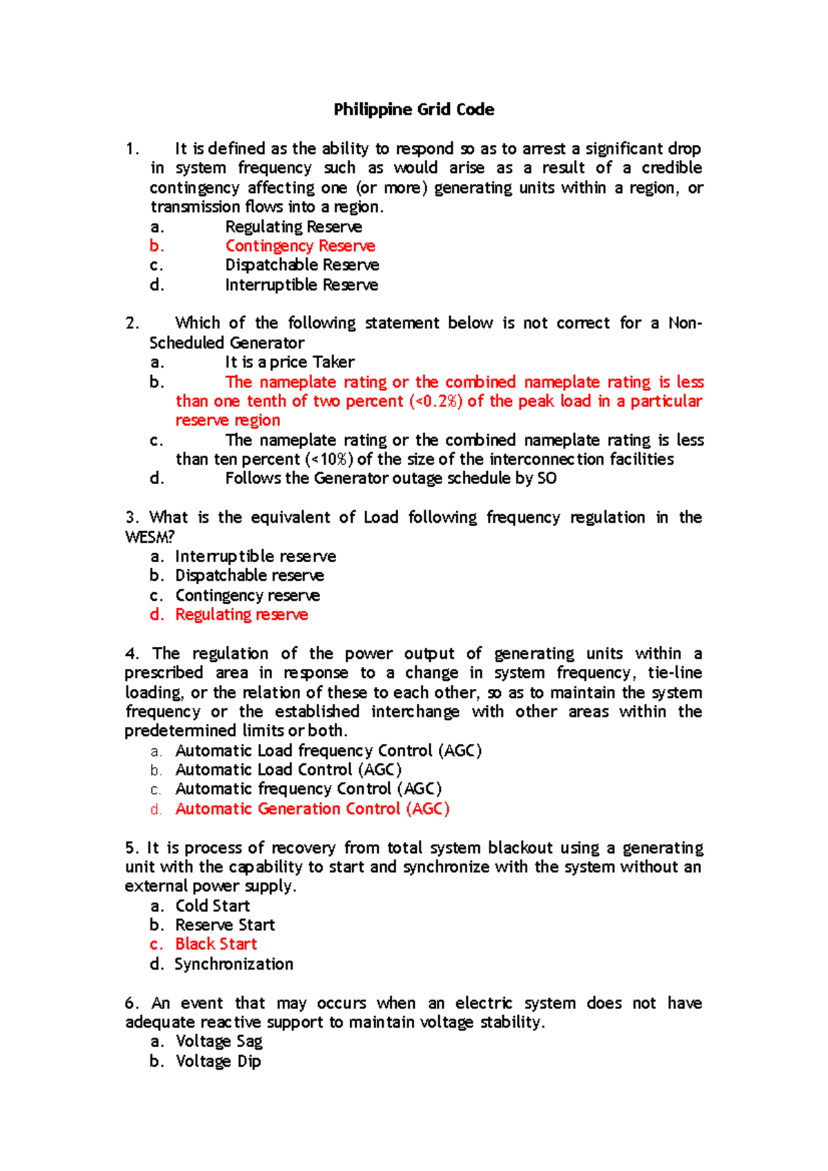 Philippine Grid Code Philippine Grid Code It Is Defined As The 