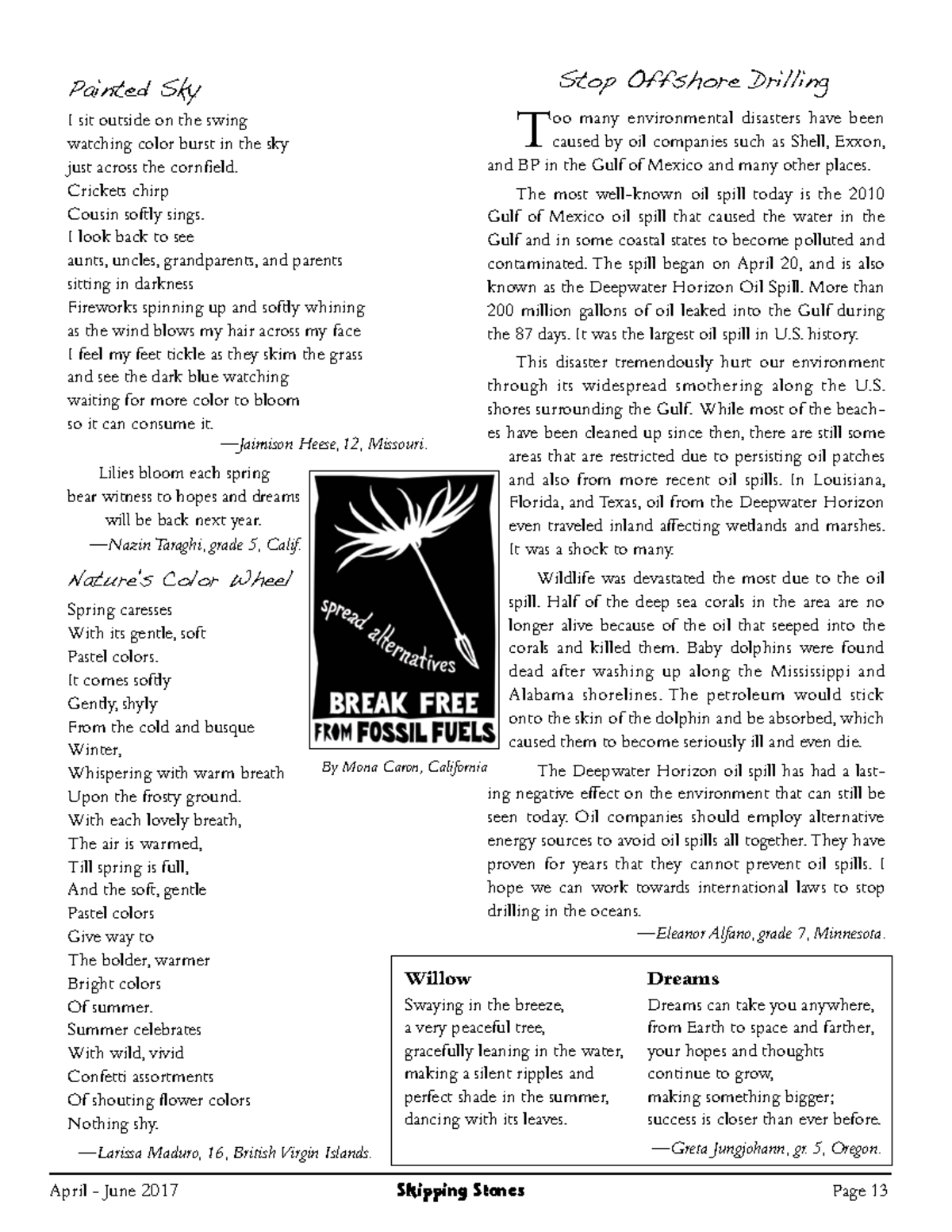 Ebsco Full Text 2023 03 24 1 April June 2017 Skipping Stones Page