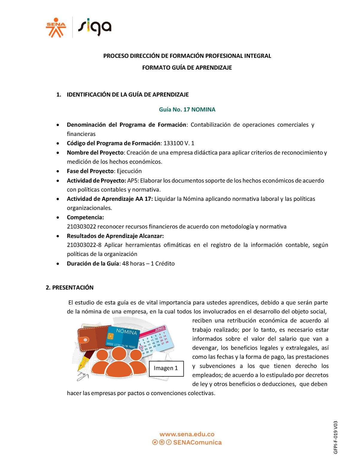 Guía 17 Nomina - Guia 17 Sena - PROCESO DIRECCI”N DE FORMACI”N ...