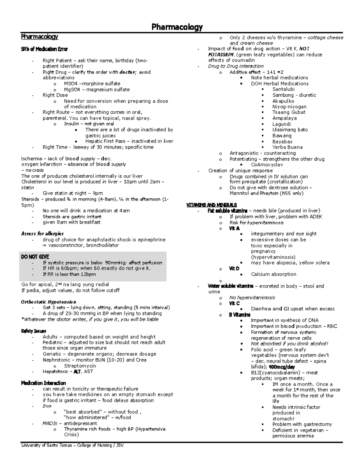 Pharmacology-1 - hellooo - Pharmacology 5 R’s of Medication Error Right ...