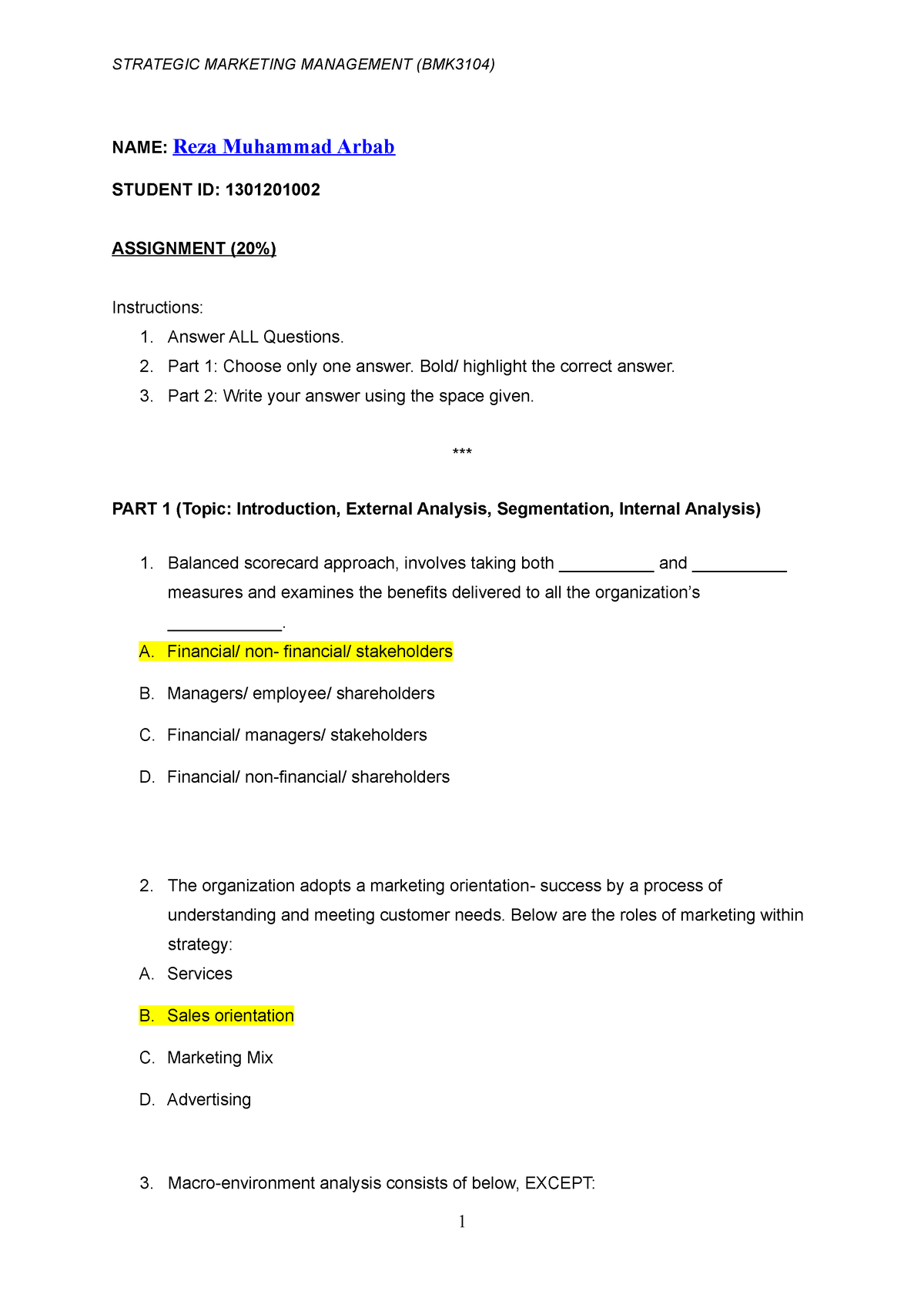 strategic marketing assignment 2 rmit