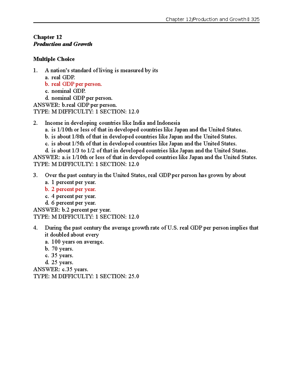 Chap 25 production - mul questions - Chapter 12/Production and Growth ...