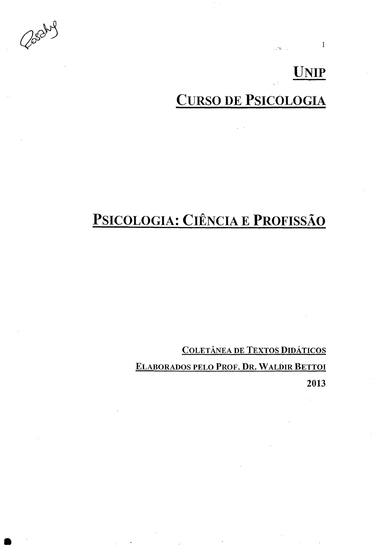 Betoi, Psicologia, Ciencia E Profissao - Coletanea De Textos Didaticos ...