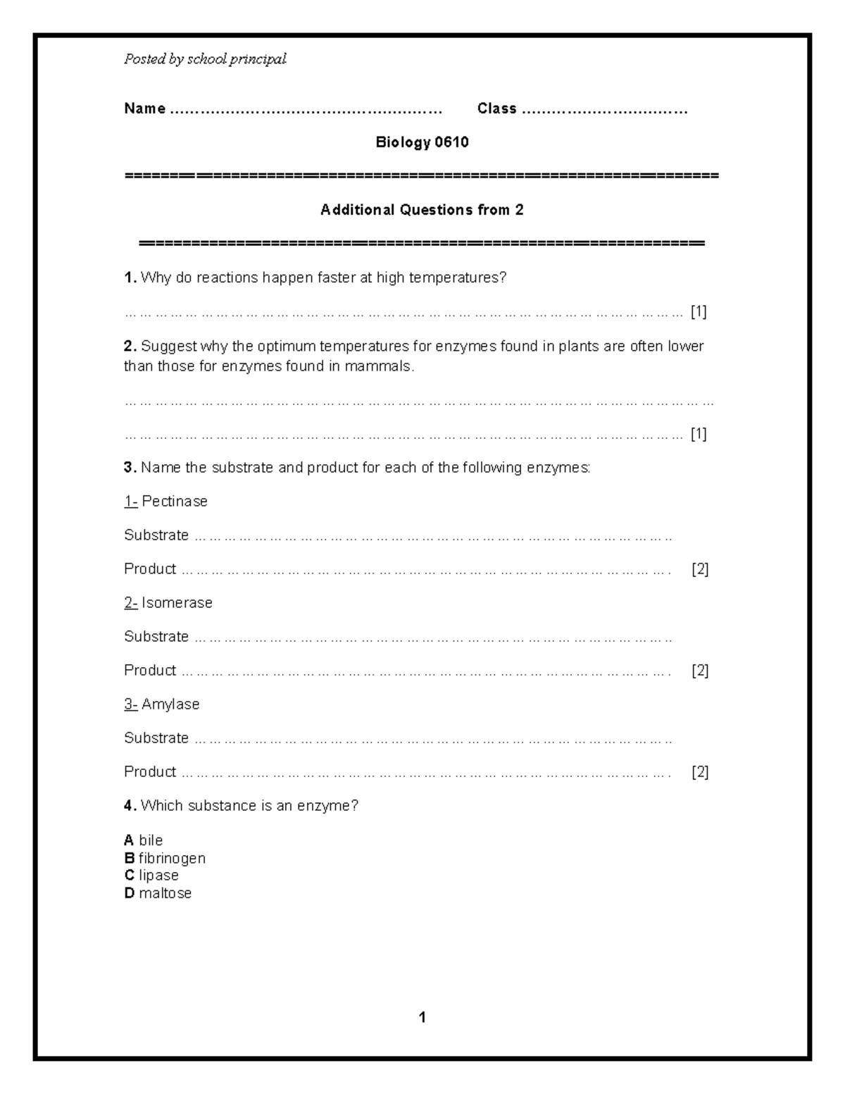 Additional questions 2 - Name ...