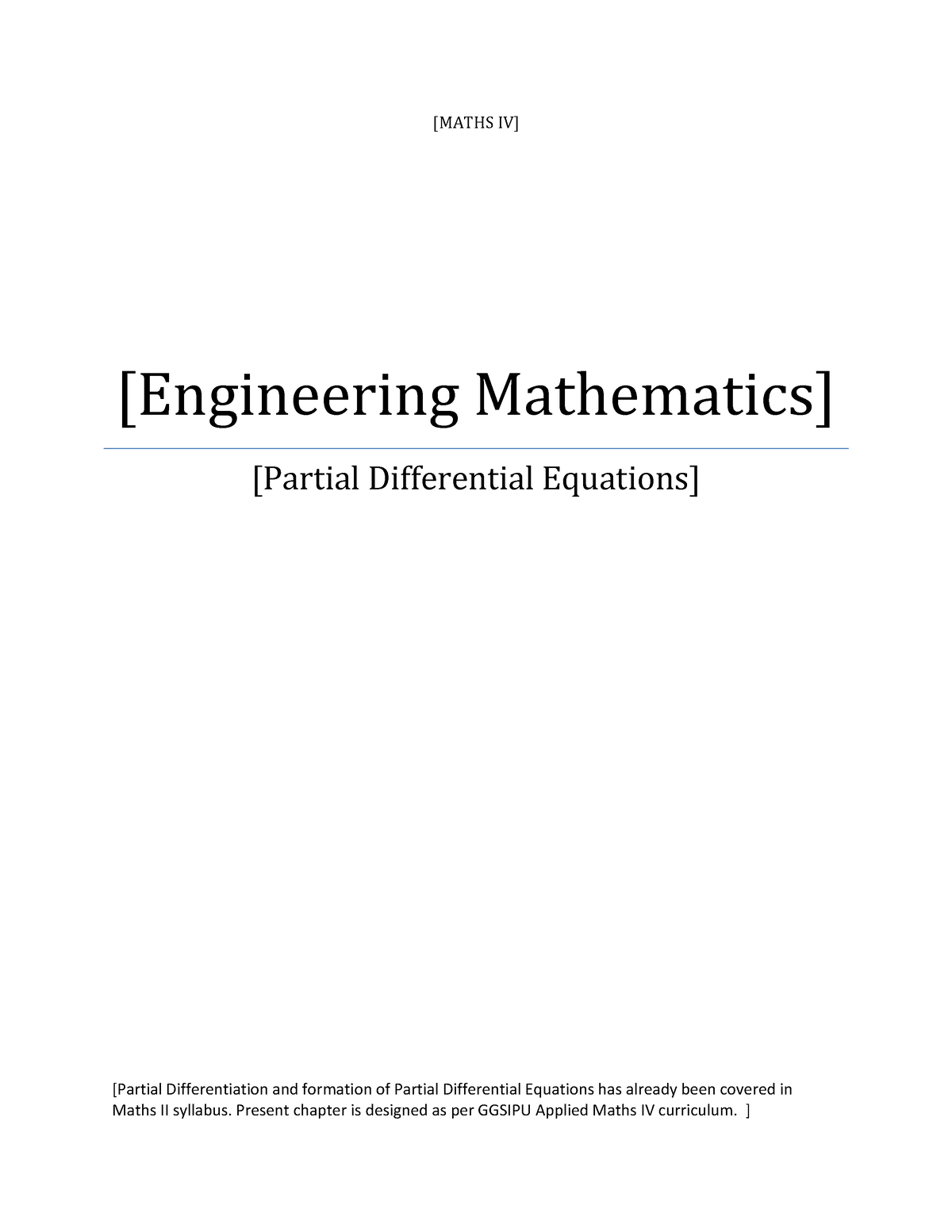 Partial-differential-equations - [MATHS IV] [Engineering Mathematics ...