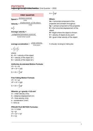 Genphysics 1 Reviewer Q1 - GENERAL PHYSICS 1 - REVIEWER Physics - Is ...