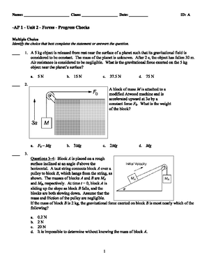 Unit 2 Dynamics workbook - AP Physics 1 Workbook Dynamics UNIT 2 ...