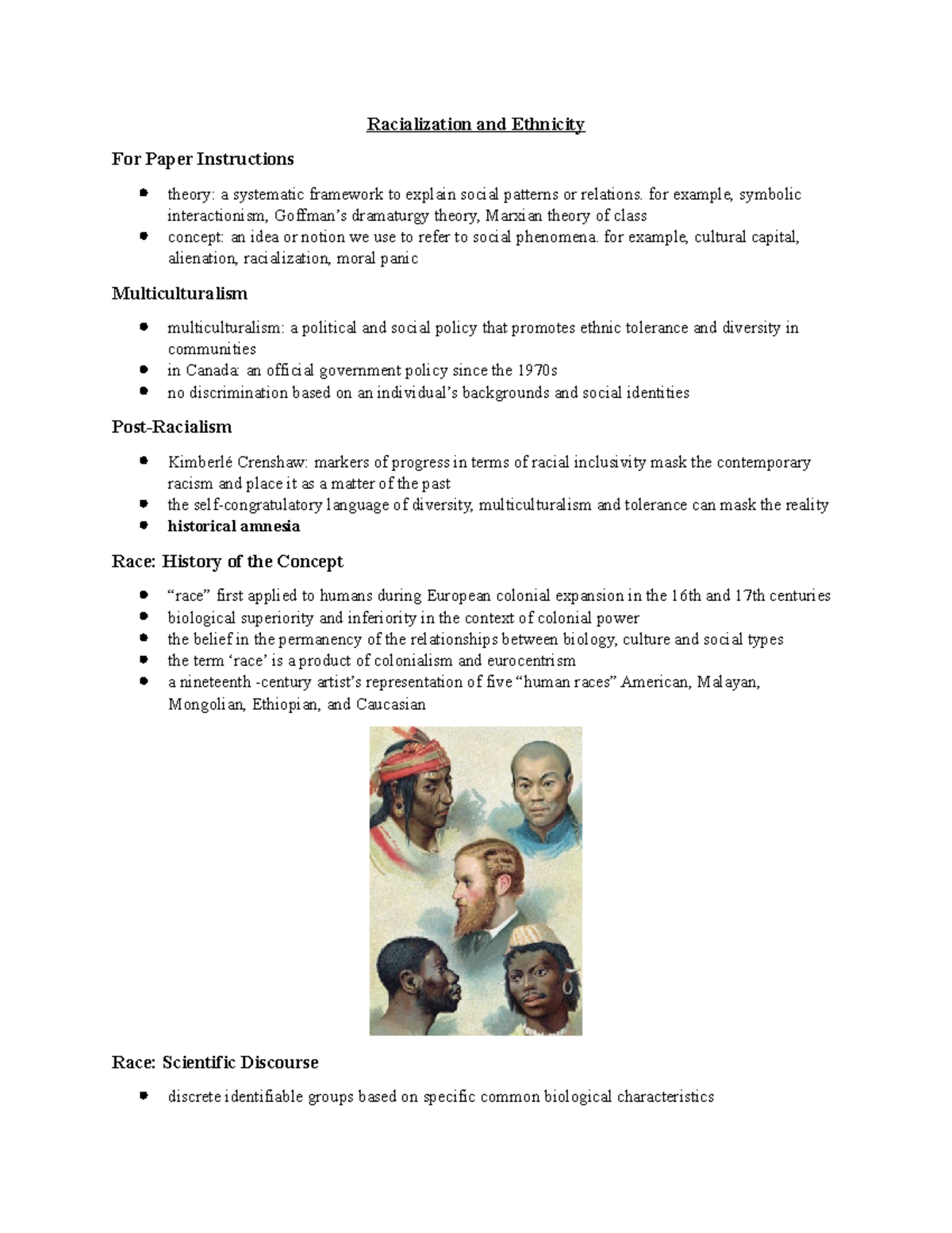 SA 150 Lecture 8 - Racialization and Ethnicity For Paper Instructions ...