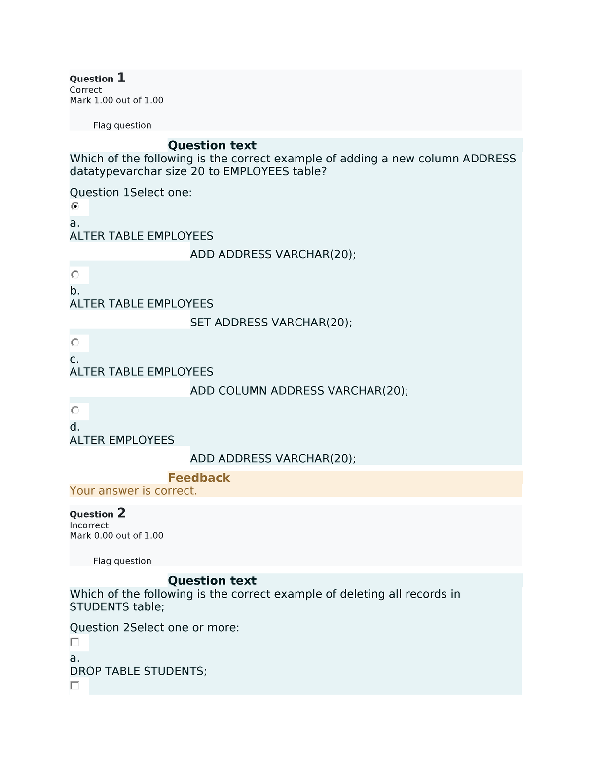 UGRD-IT6202-2323T DATA Management System 1 Prelim QUIZ LAB 1 - Question ...