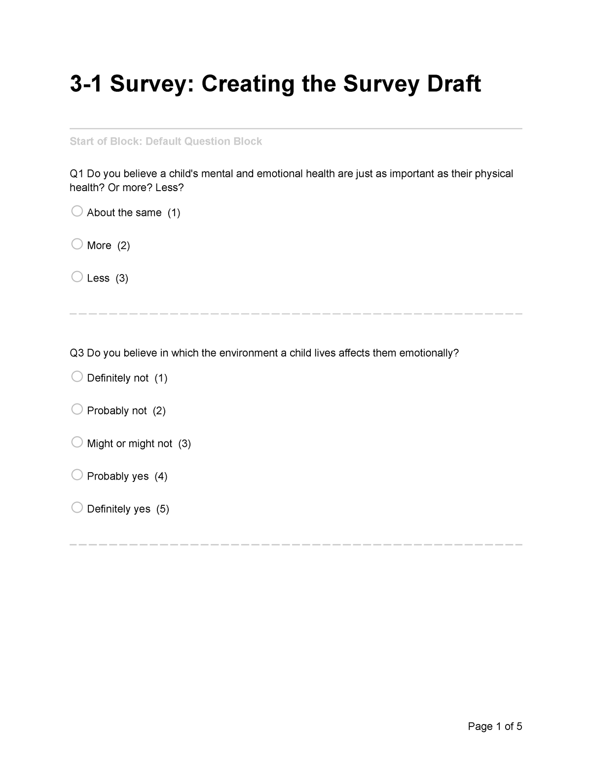 3-1 Survey Creating the Survey Draft - Studocu