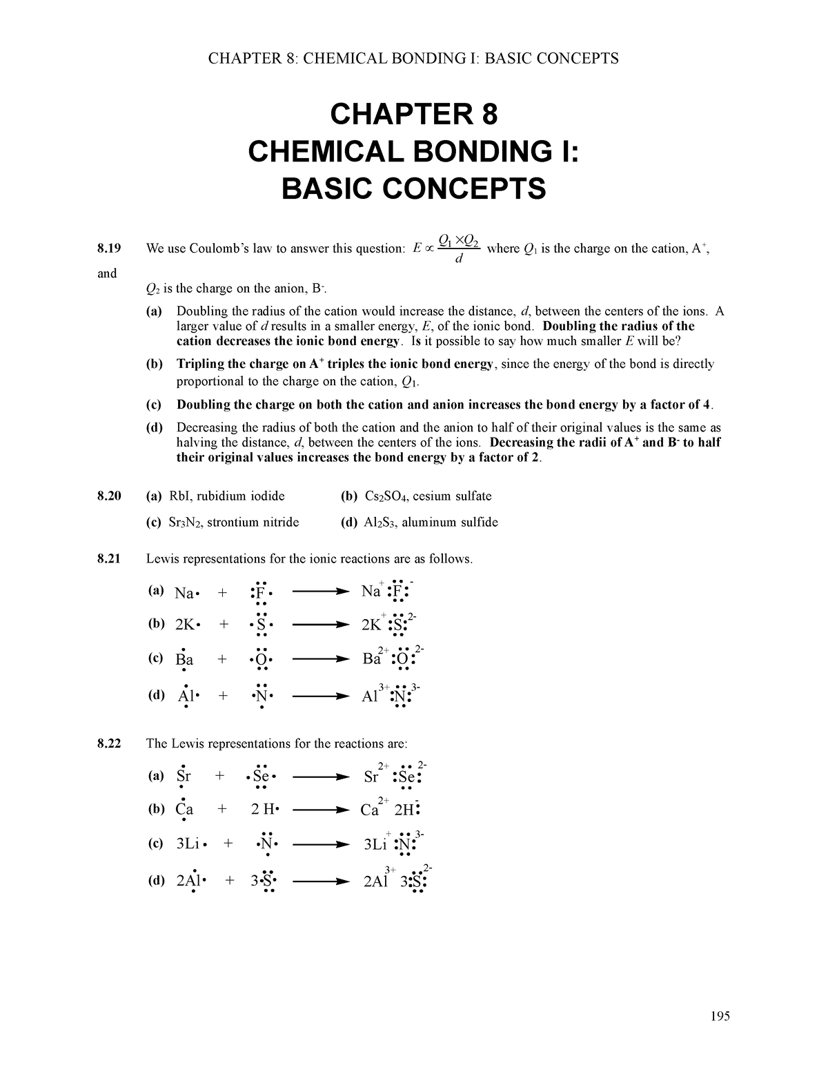 ISM Chapter 08 - Eueuru - CHAPTER 8 CHEMICAL BONDING I: BASIC CONCEPTS ...