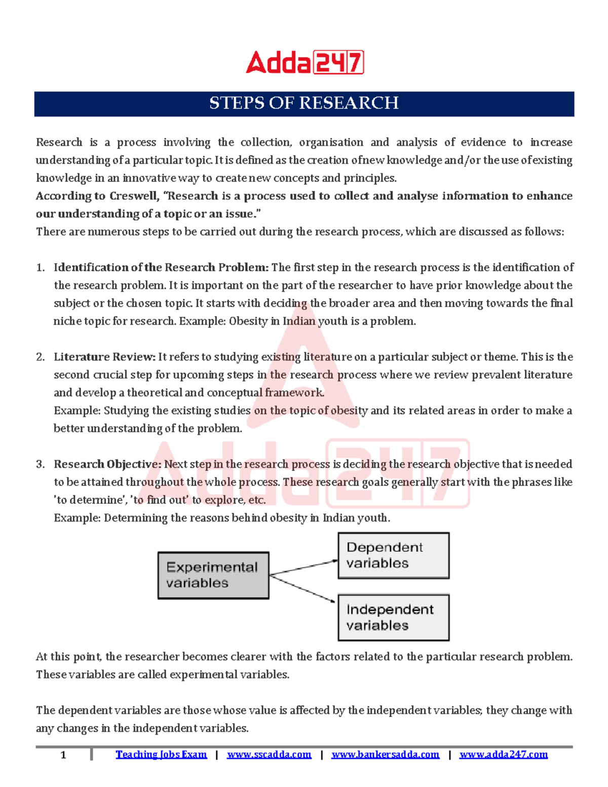 StepsOF Research 1 Teaching Jobs Exam sscadda bankersadda