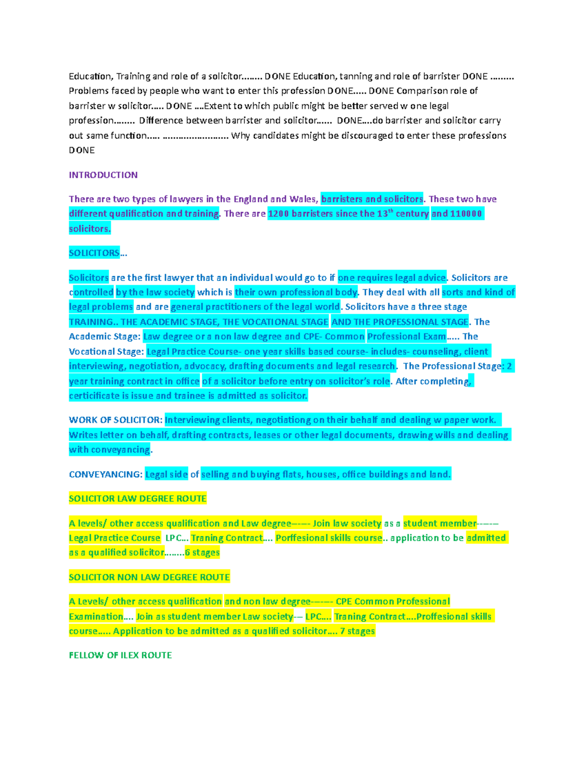 Barrister AND Solicitor Education, Training and role of a solicitor