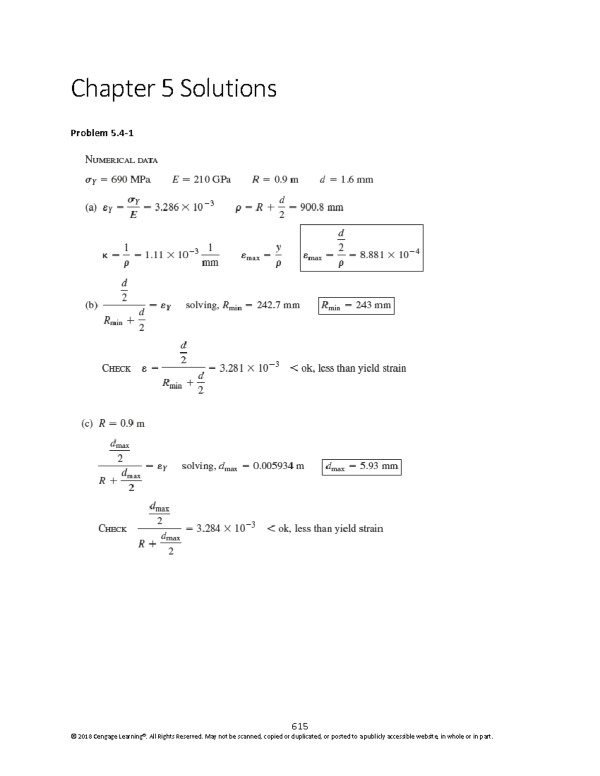 재료역학 9판 - ch5 - Mechanics of material - 615 Chapter 5 Solutions Problem ...