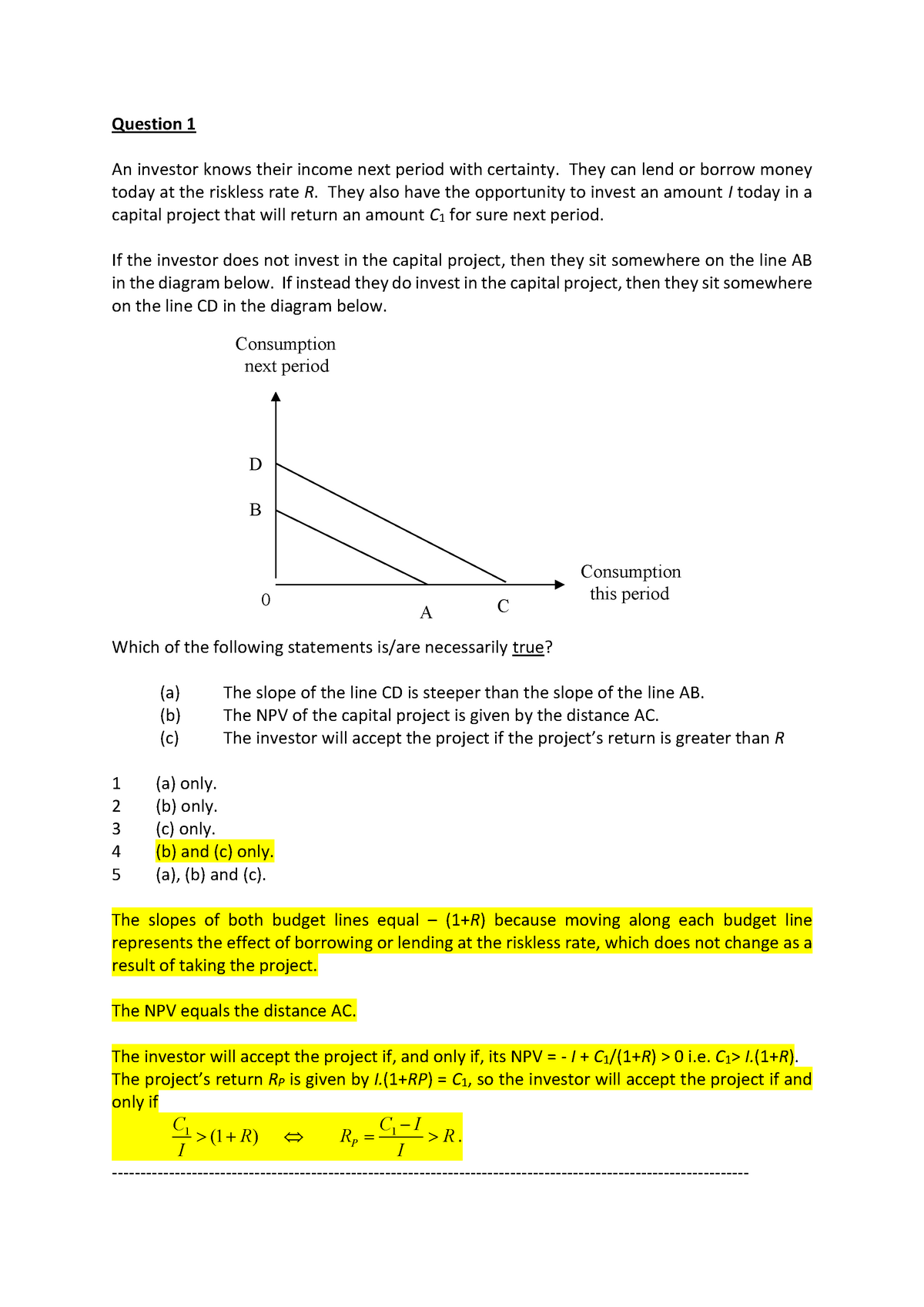 Principle of finance, Quiz 2 2021 Solutions - An investor knows their ...