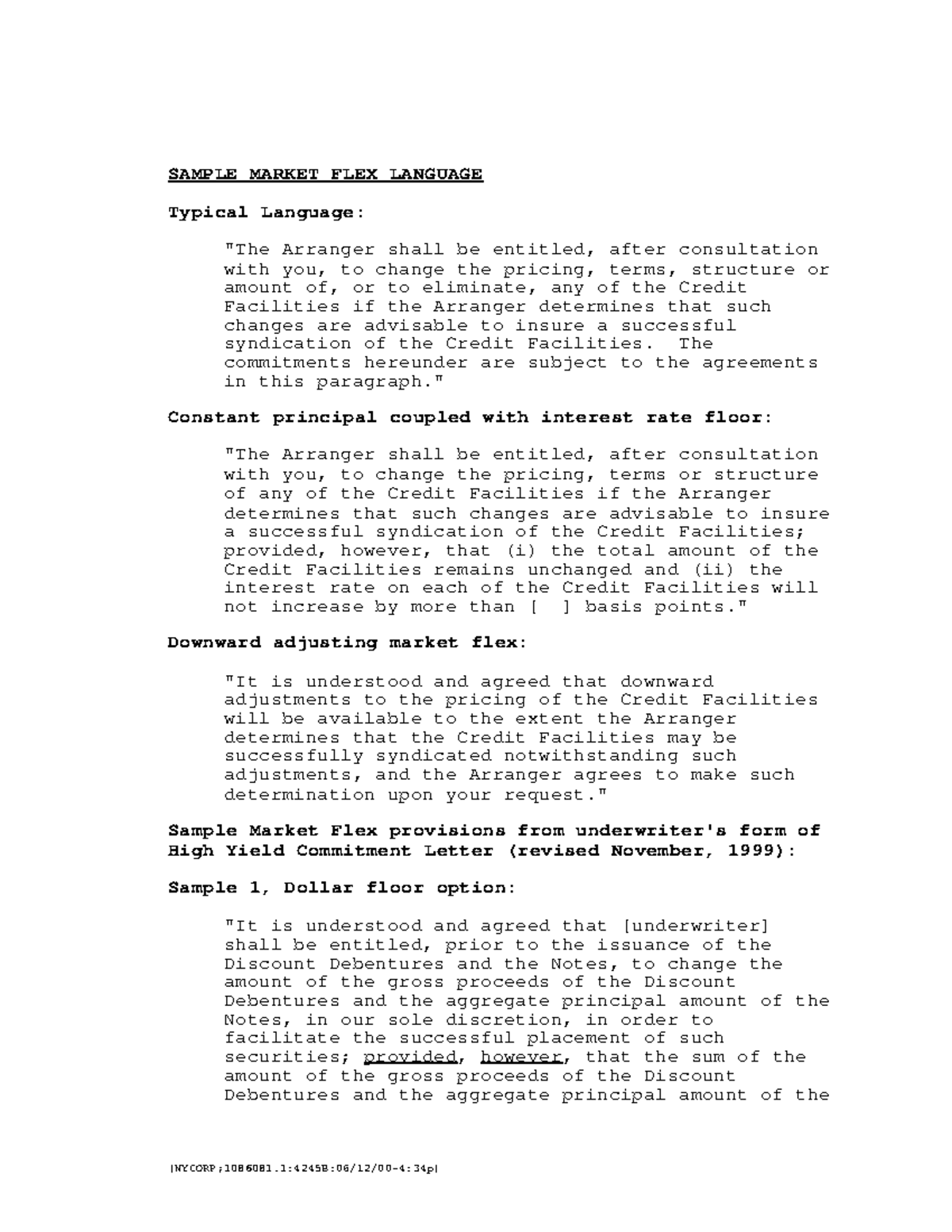 Sample Market Flex Language skjancdknckjdbc [NYCORP; 1086081 4245B