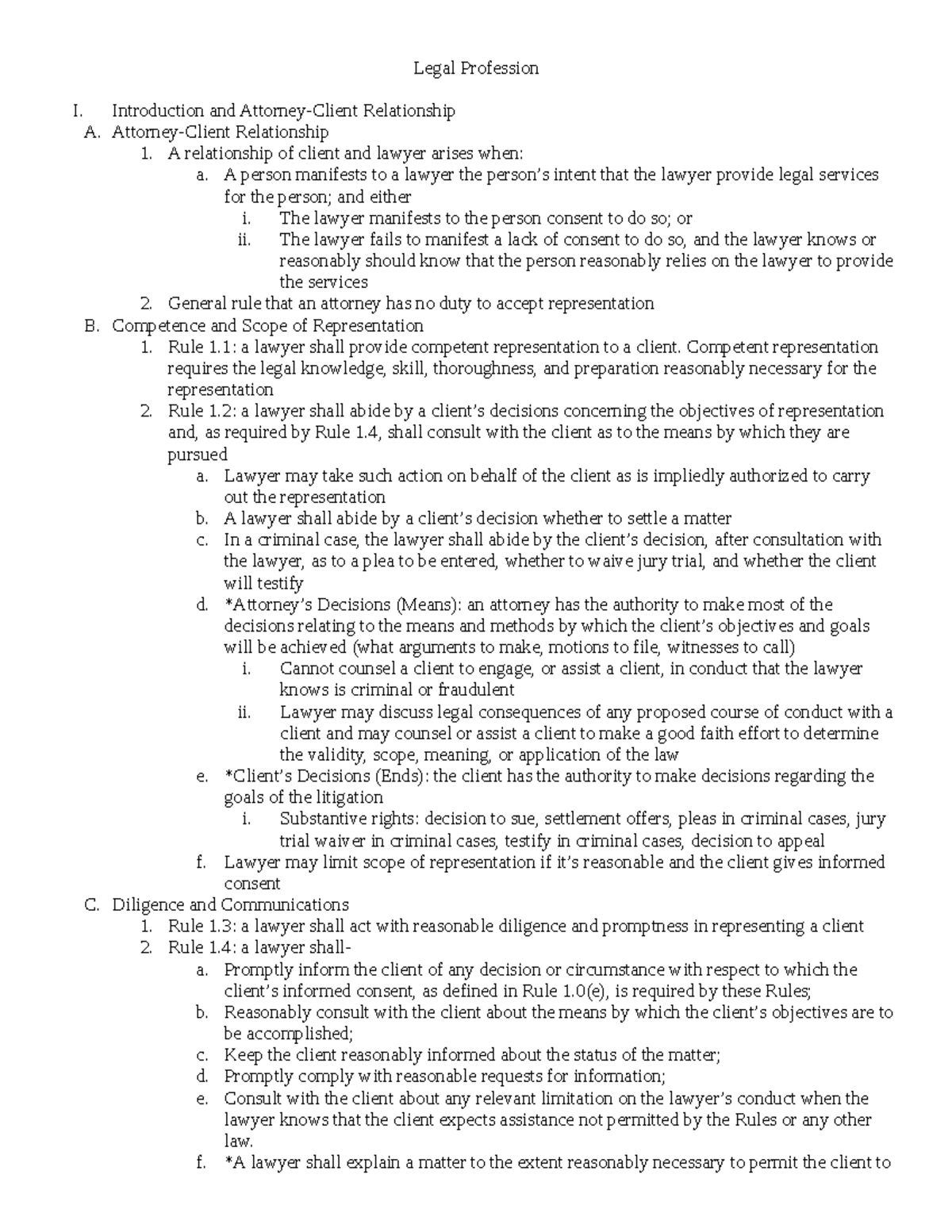 Legal Profession-Gershon - Legal Profession I. Introduction and ...