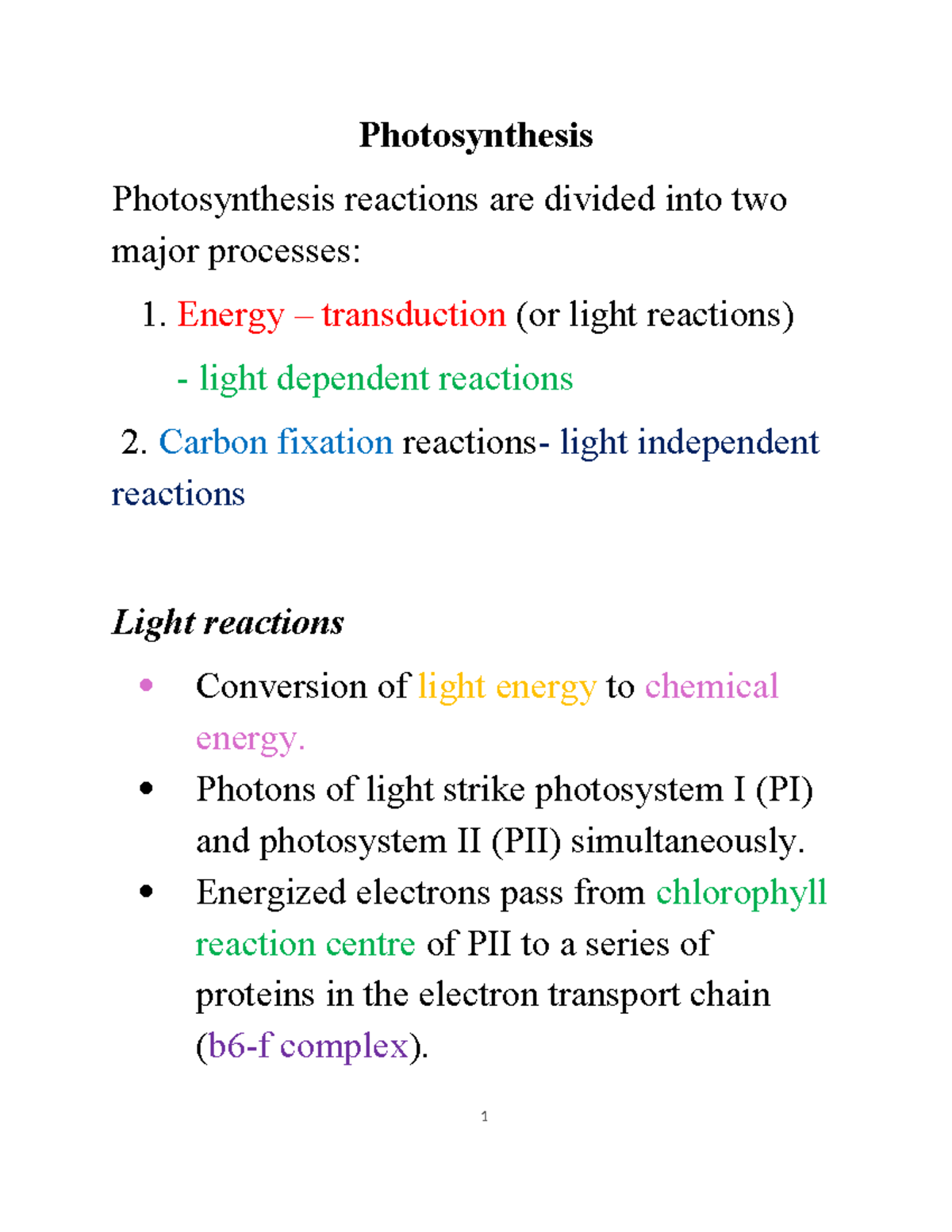 Lesson 13 Photosynthesis Carbon fixation - Photosynthesis ...