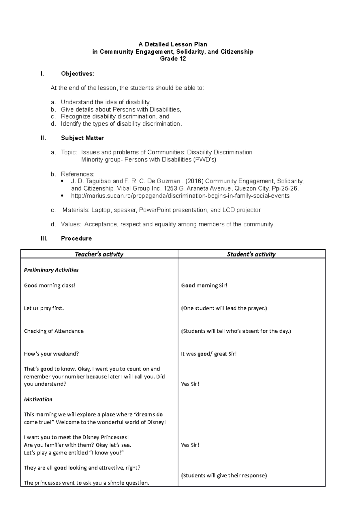 A Detailed Lesson Plan in Community Enga - A Detailed Lesson Plan in ...