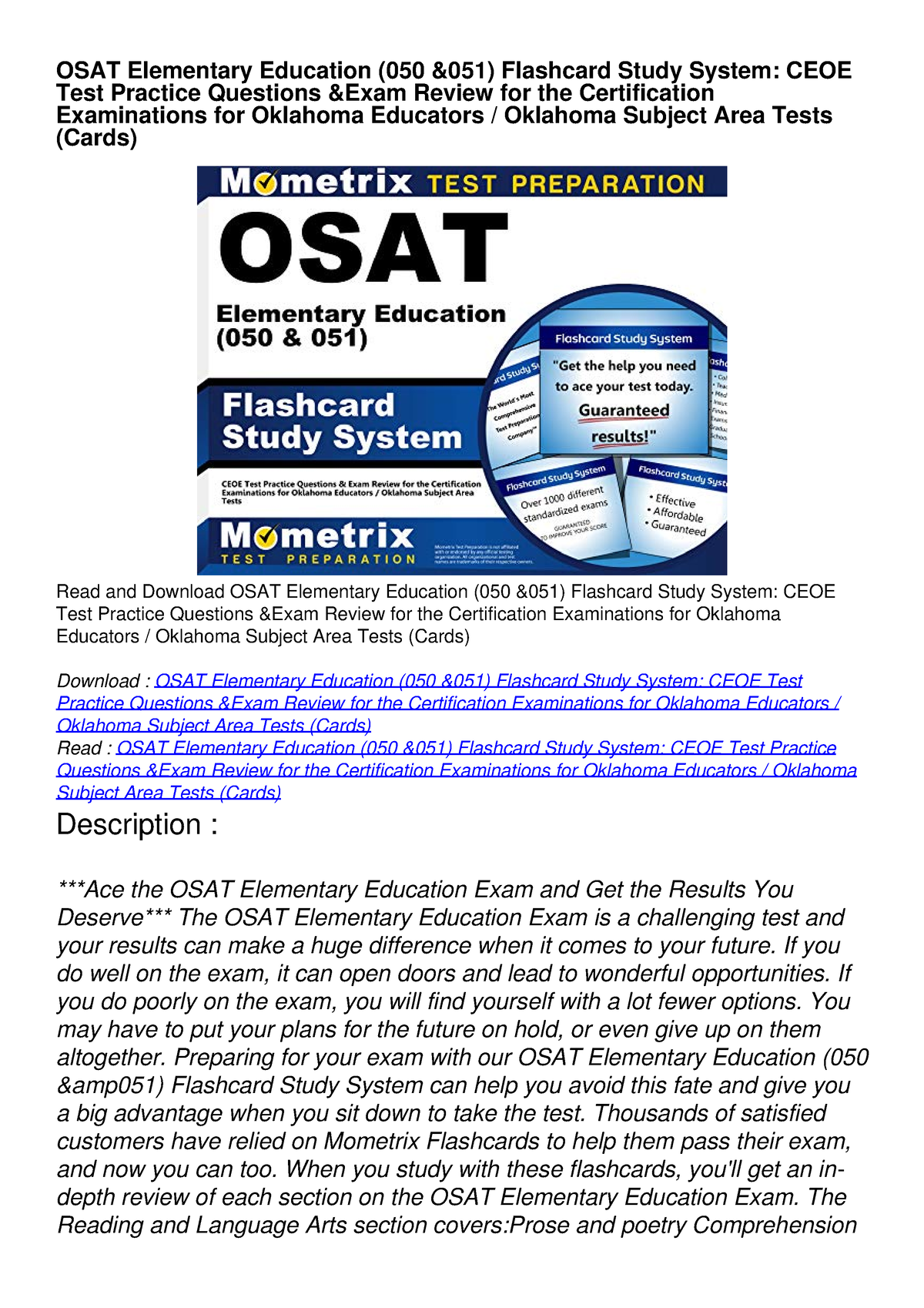 [READ DOWNLOAD] OSAT Business Education (040) Flashcard Study System ...