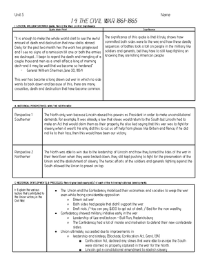 Apush Ch. 6 Amsco Reading Guide (2020-21) - Unit 3 Name: 6. THE ...