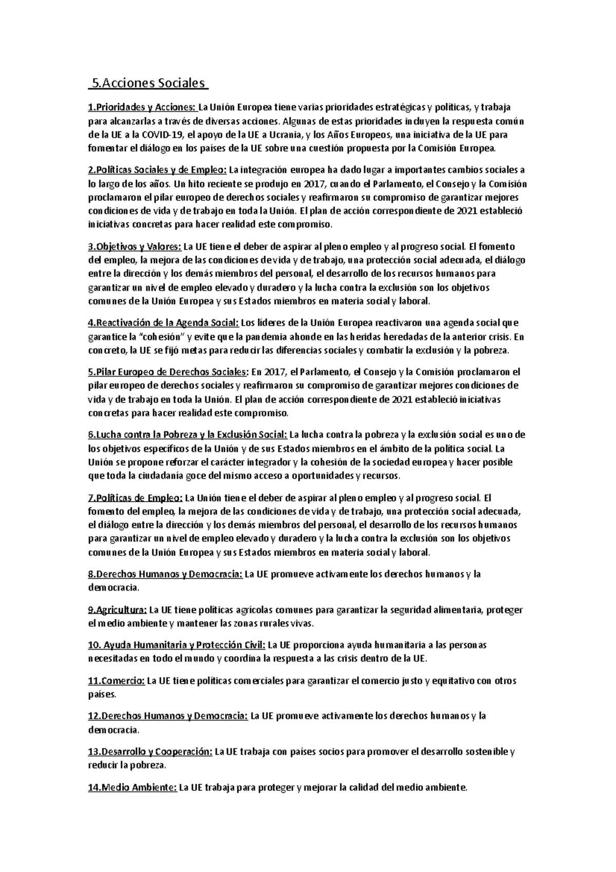 La Union Europea - Algunas de estas prioridades incluyen la respuesta ...