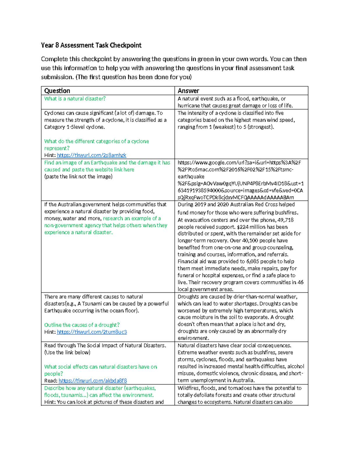 HSIE checkpoint - it is very important - Year 8 Assessment Task ...