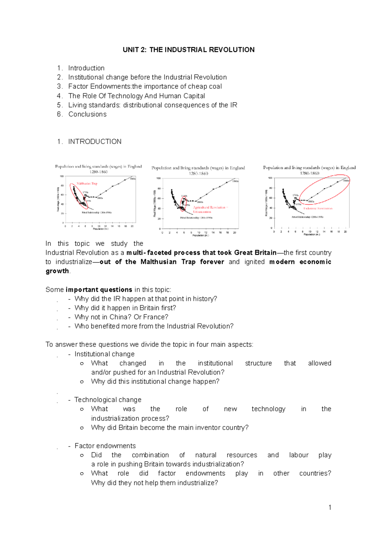 (2) Economic History The Industrial Revolution - UNIT 2: THE INDUSTRIAL ...