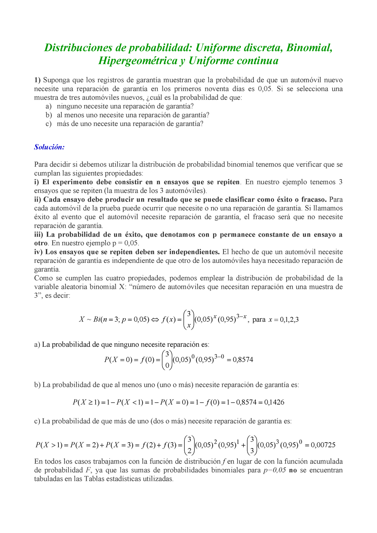 Ejercicios Resueltos U2 B - Distribuciones De Probabilidad: Uniforme ...