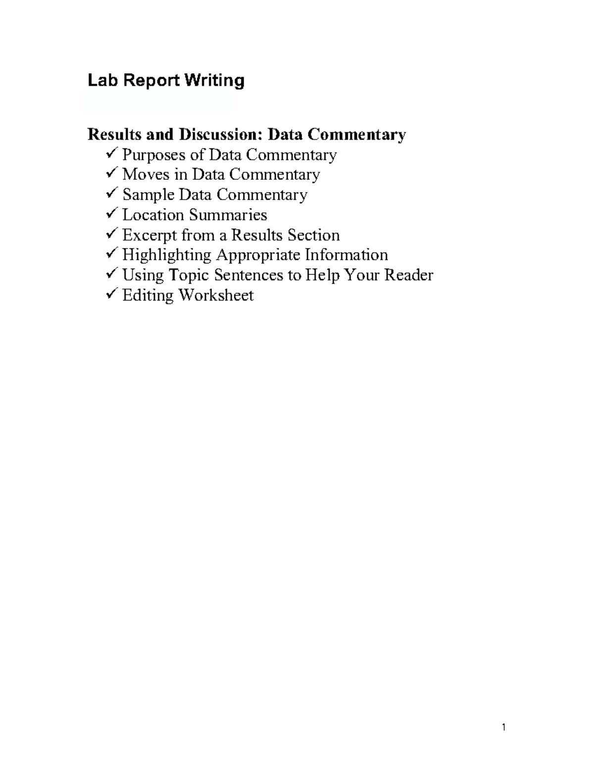 Results - Bs computer science course - Lab Report Writing MAE 171A/175A ...