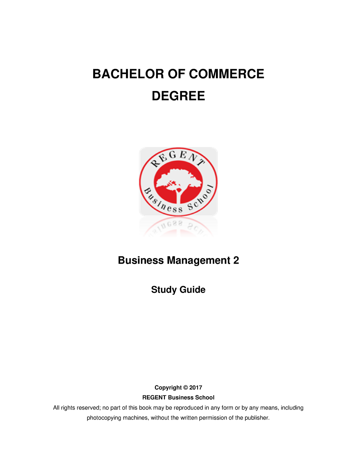 BCOM Business Management 2 - BACHELOR OF COMMERCE DEGREE Business ...