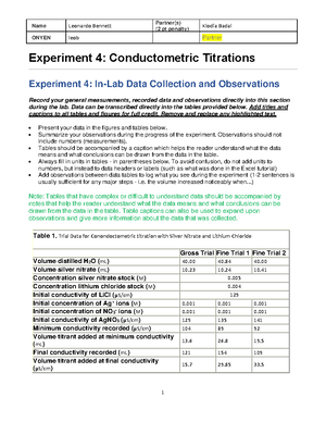 Experiment 6 Post lab - Name Leonardo Bennett Partner(s)2 pt penalty ...