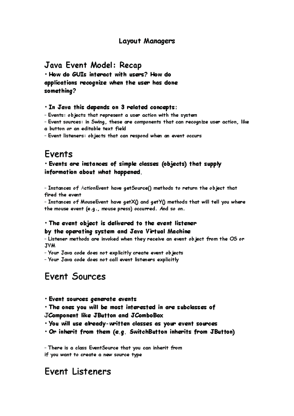 Java Event Model And Layout Managers - Layout Managers Java Event Model ... image.